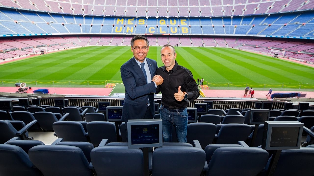 Капитанът на Барселона Андрес Иниеста изрази огромно задоволство от новия