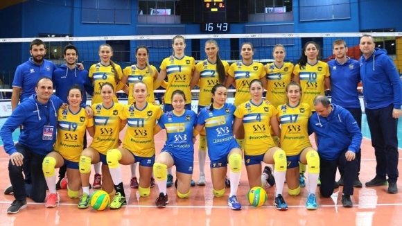 Волейболистките на Марица Пловдив които след победа над Енисей Красноярск