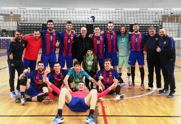 Волейболният отбор на Барселона където играят българите Иван Власев и