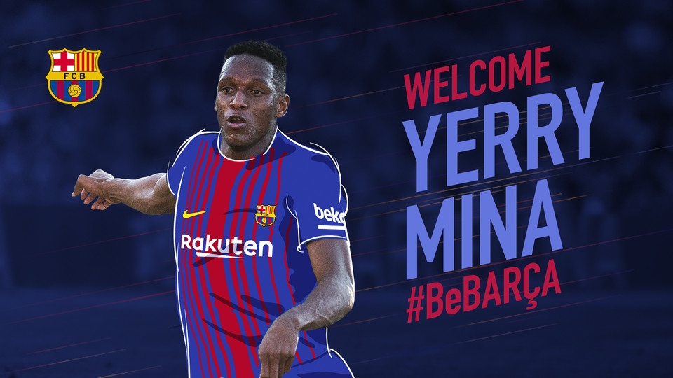 Барселона официално обяви трансфера на централния бранител Йери Мина, който
