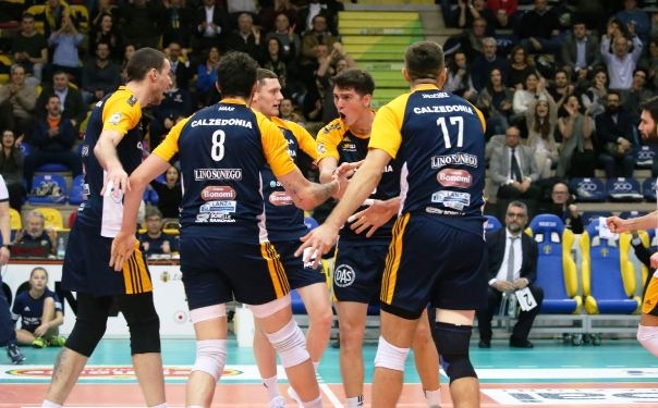 Волейболният отбор на Калцедония Верона където играе българският център Алекс