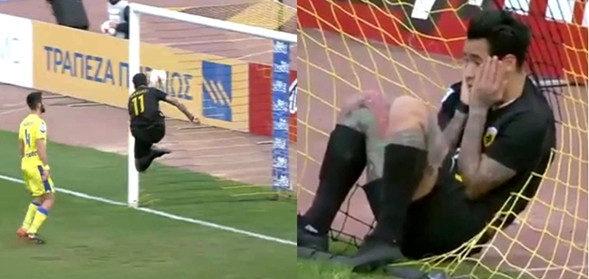 Уникален пропуск направи аржентинският нападател на гръцкия клуб АЕК в