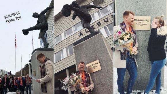 В Норвегия откриха паметник на бившия футболен национал Йон Арне