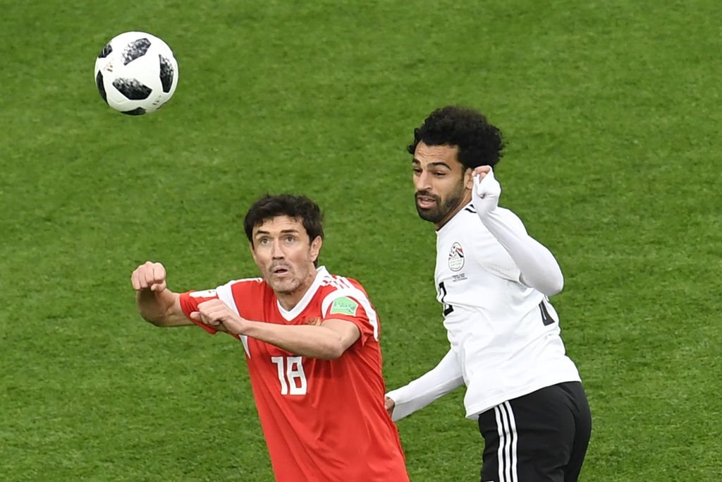 Смяната на руския полузащитник Юрий Жирков в мача срещу Египет
