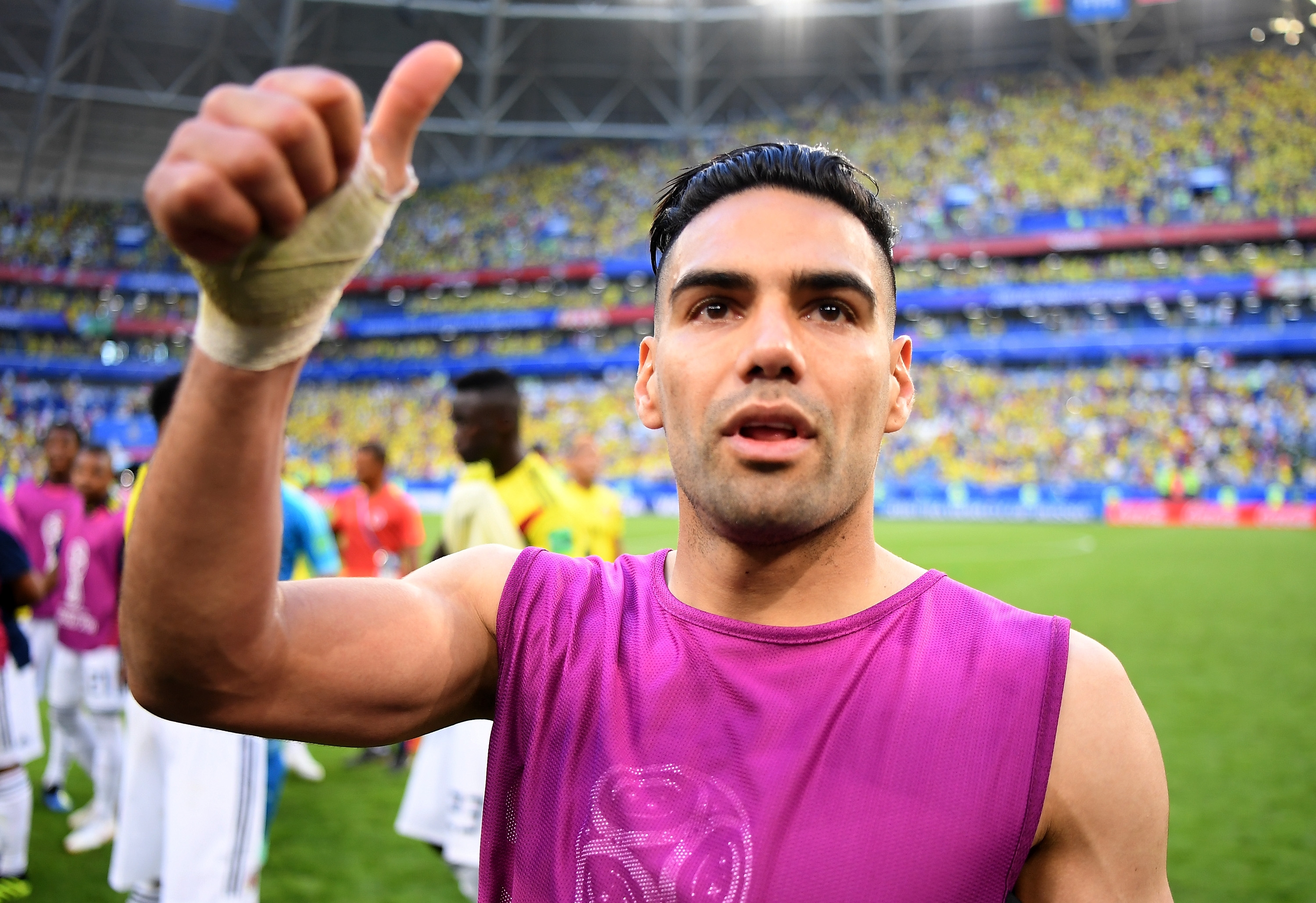 Звездата на Колумбия Радамел Фалкао беше много щастлив след победата