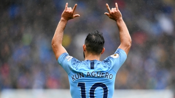 Нападателят на Манчестър Сити Серхио Агуеро вкара гол при победата