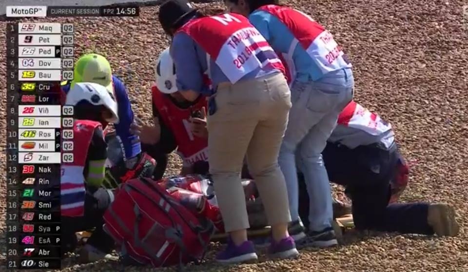 Пилотът на Ducati Хорхе Лоренсо е транспортиран до болница за