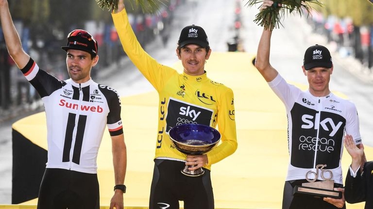 Трофеят, спечелен от Герайнт Томас в най-престижното колоездачно състезание "Тур
