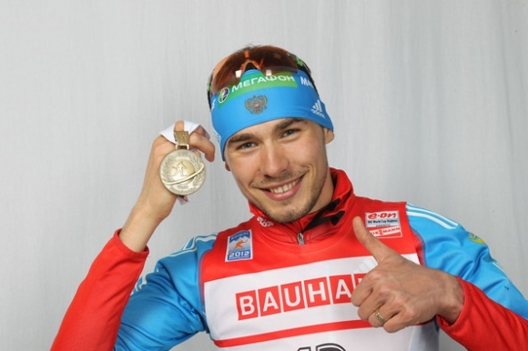 Руският биатлонист Антон Шипулин който спечели златния медал в Сочи