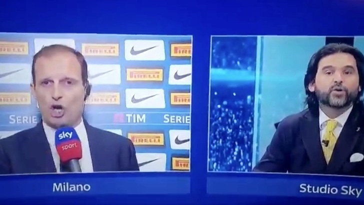 Треньорът на Ювентус Масимилиано Алегри вдигна скандал в ефир след