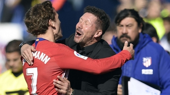 Старши треньорът на Атлетико Мадрид Диего Симеоне благодари на нападателя