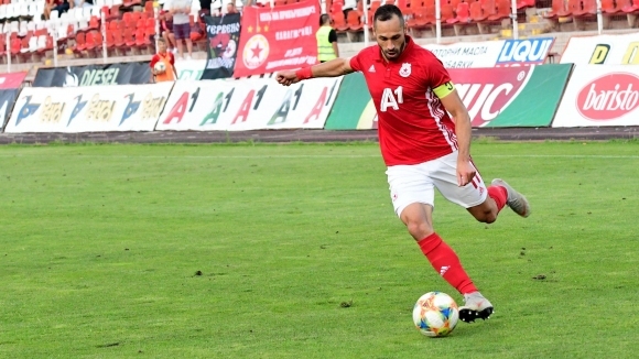Защитникът на ЦСКА София Петър Занев който днес изведе своя тим