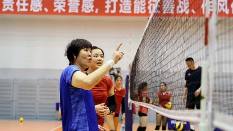 Женският национален отбор по волейбол на Китай, който е действащ