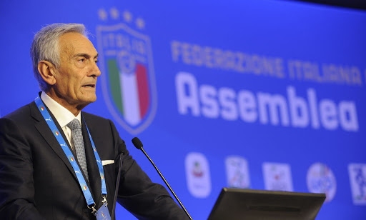 Президентът на Италианската футболна федерация Габриеле Гравина направи видео изявление