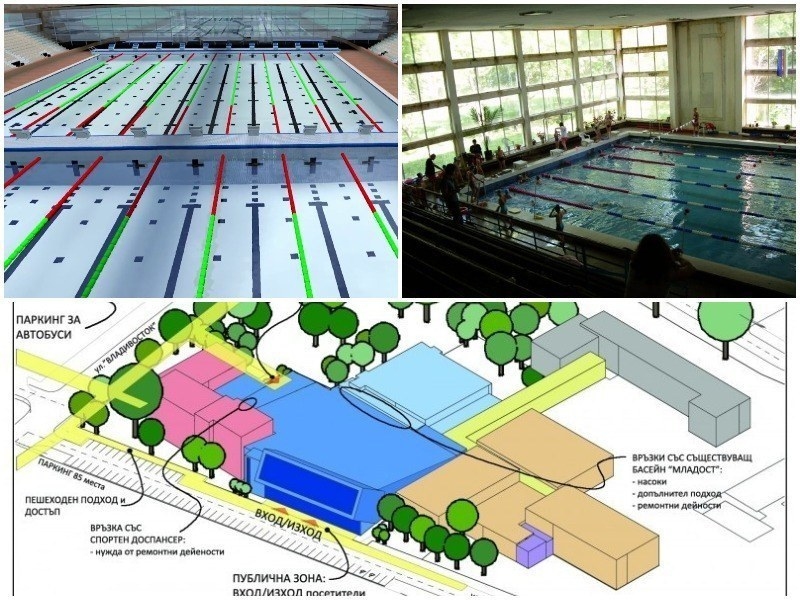 Строителството на новия 50-метров плувен басейн в Пловдив и рехабилитация