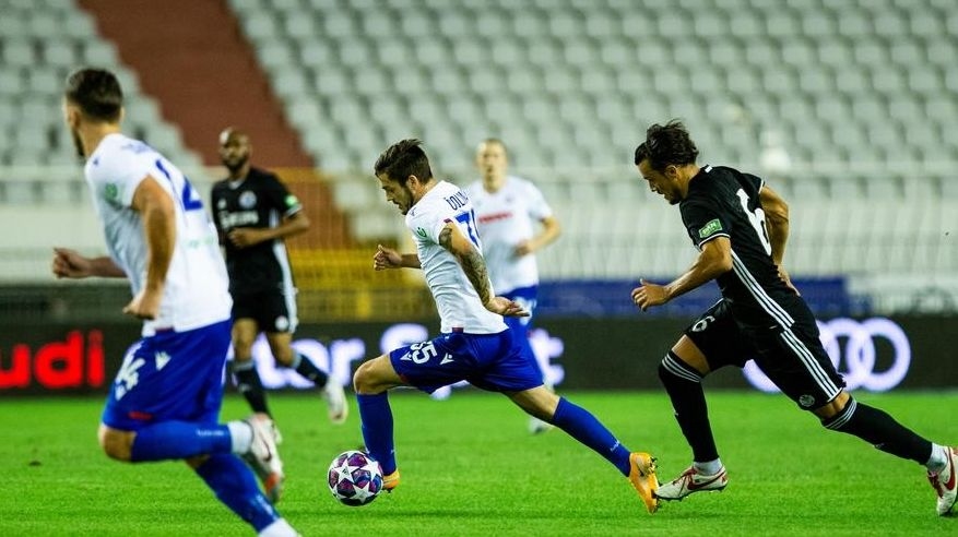 Националът Кристиян Димитров игра едно полувреме за Хайдук (Сплит) при