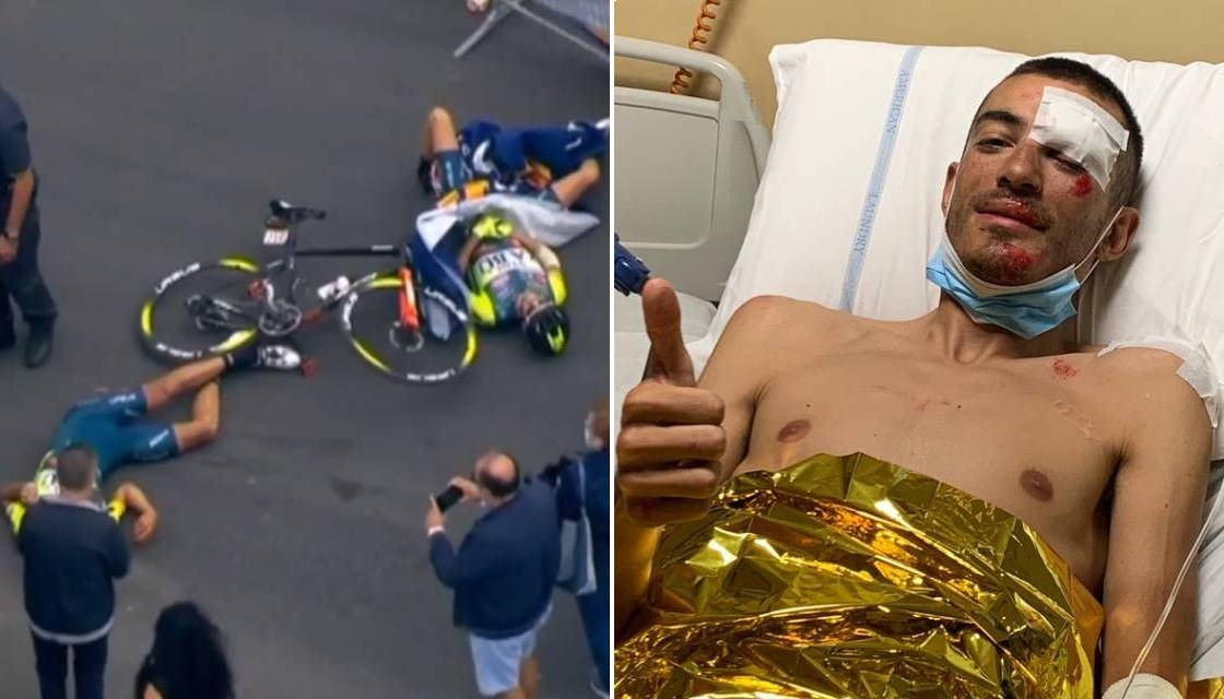 Италианският колоездач Лука Вакерман беше изписан от болницата и ще