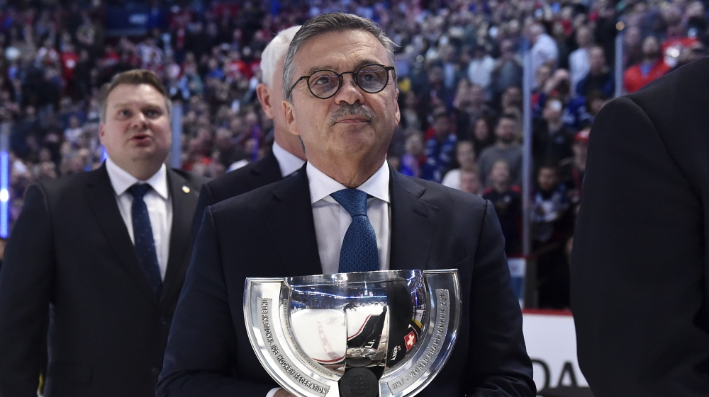 Президентът на Международната федерация по хокей на лед IIHF Рене
