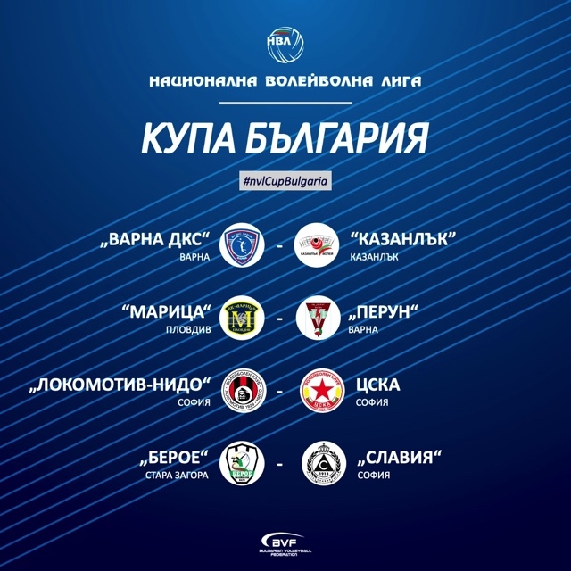Жребият за четвъртфиналите за Купа България по волейбол за жени