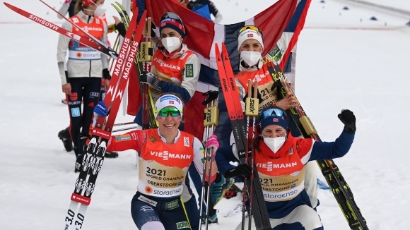 Норвегия спечели щафетата на 4 по 5 км по ски бягане